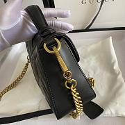 Gucci GG Marmont Mini Top Handle Bag 21 Black Chevron Leather 547260 - 4