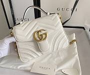 Gucci GG Marmont Mini Top Handle Bag 21 White Chevron Leather 547260 - 1
