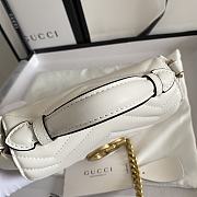 Gucci GG Marmont Mini Top Handle Bag 21 White Chevron Leather 547260 - 3