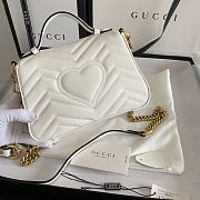Gucci GG Marmont Mini Top Handle Bag 21 White Chevron Leather 547260 - 5