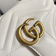 Gucci GG Marmont Mini Top Handle Bag 21 White Chevron Leather 547260 - 6