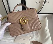 Gucci GG Marmont Mini Top Handle Bag 21 Nude Chevron Leather 547260 - 1