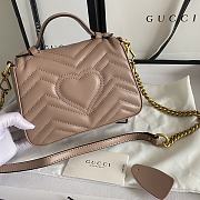 Gucci GG Marmont Mini Top Handle Bag 21 Nude Chevron Leather 547260 - 3