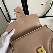 Gucci GG Marmont Mini Top Handle Bag 21 Nude Chevron Leather 547260 - 5