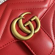 Gucci GG Marmont Mini Top Handle Bag 21 Red Chevron Leather 547260 - 6