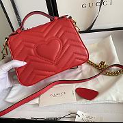 Gucci GG Marmont Mini Top Handle Bag 21 Red Chevron Leather 547260 - 4