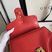 Gucci GG Marmont Mini Top Handle Bag 21 Red Chevron Leather 547260 - 3