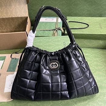 Gucci Deco Medium Tote Bag in Black Leather