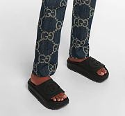 Gucci Slide Sandal with Interlocking G Black Rubber - 1