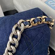 Chanel 19 Handbag Dark Blue Denim 25 Medium - 5