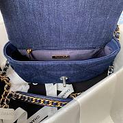 Chanel 19 Handbag Dark Blue Denim 25 Medium - 4
