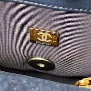 Chanel 19 Handbag Dark Blue Denim 25 Medium - 3