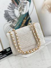 Chanel Jumbo Quilted Flapbag White Calfskin Leather - 3