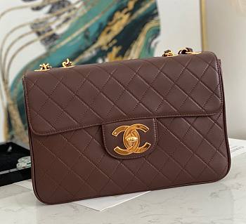 Chanel Jumbo Quilted Flapbag Brown Calfskin Leather