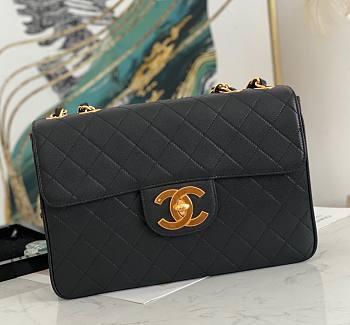 Chanel Jumbo Quilted Flapbag Black Caviar Leather