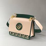 Fendi Kan I Medium FF Logo Handbag Pink and Green - 3