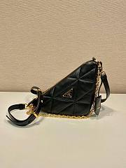 Prada Triangle Nappa Leather Black Shoulder Bag - 1