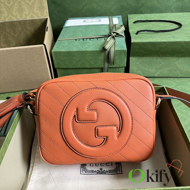  Okify Gucci Blondie Small Shoulder Bag Orange Leather - 1