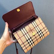 Burberry Check E-canvas and Purple Leather Crossbody Bag - 4