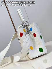 LV x YK Capucines MM 31 Bag 3D Painted Dots Print White Taurillon Leather - 5