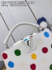 LV x YK Capucines BB 27 Bag 3D Painted Dots Print White Taurillon Leather - 2