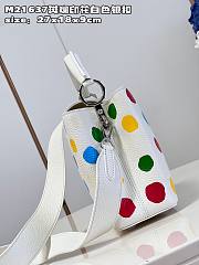 LV x YK Capucines BB 27 Bag 3D Painted Dots Print White Taurillon Leather - 3