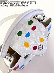 LV x YK Capucines BB 27 Bag 3D Painted Dots Print White Taurillon Leather - 4