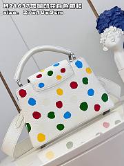 LV x YK Capucines BB 27 Bag 3D Painted Dots Print White Taurillon Leather - 5
