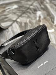 YSL Belt Bag Grained Calfskin Black Hardware 11709 - 5