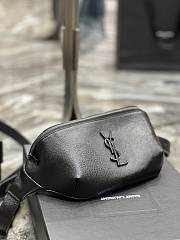 YSL Belt Bag Grained Calfskin Black Hardware 11709 - 2