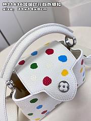 LV x YK Capucines BB 21 Bag 3D Painted Dots Print White Taurillon Leather - 4