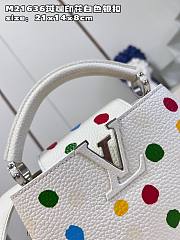 LV x YK Capucines BB 21 Bag 3D Painted Dots Print White Taurillon Leather - 6