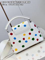 LV x YK Capucines BB 21 Bag 3D Painted Dots Print White Taurillon Leather - 5