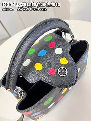 LV x YK Capucines BB 27 Bag 3D Painted Dots Print Black Taurillon Leather - 2