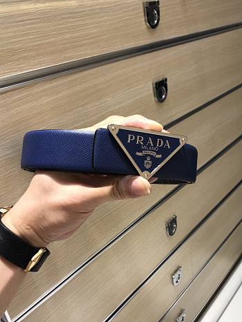Prada navy blue belt 35mm 11739
