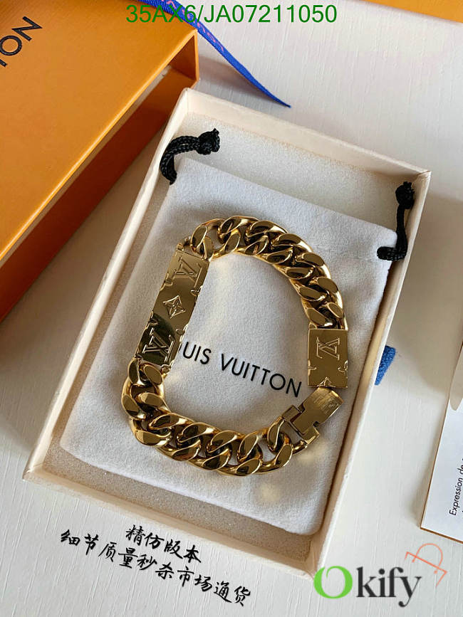 LV Men's Bracelet Gold 11752 - 1
