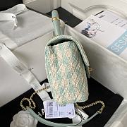 CC Mini Flap Bag with Top Handle Mint Tweed - 3