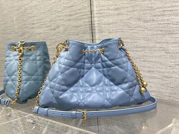 Dior Tote Blue Leather 