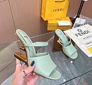 Fendi First Green Leather High-Heeled Sandals 9.5cm - 1