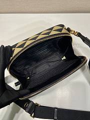 Prada Crossbody Bag Black/Beige Fabric  - 6