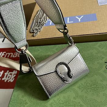 Gucci Dionysus Silver Leather Super Mini Bag