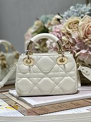 Lady Dior 95.22 Bag White Leather - 5