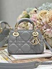 Lady Dior 95.22 Bag Gray Leather - 1