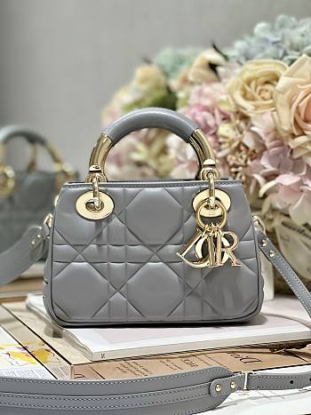 Lady Dior 95.22 Bag Gray Leather