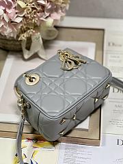 Lady Dior 95.22 Bag Gray Leather - 4