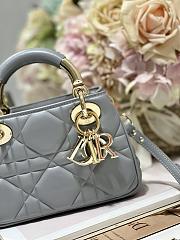 Lady Dior 95.22 Bag Gray Leather - 5