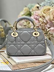 Lady Dior 95.22 Bag Gray Leather - 3