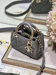 Lady Dior 95.22 Bag Gray Leather - 6