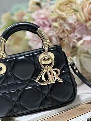 Lady Dior 95.22 Bag Black Leather - 3