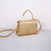 Valentino Mini 20 One Stud Gold Python Leather Handbag - 6